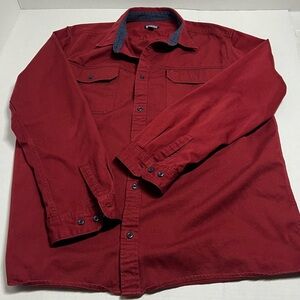 Pategonia XL men’s button up heavy duty shirt maroon/burgundy.